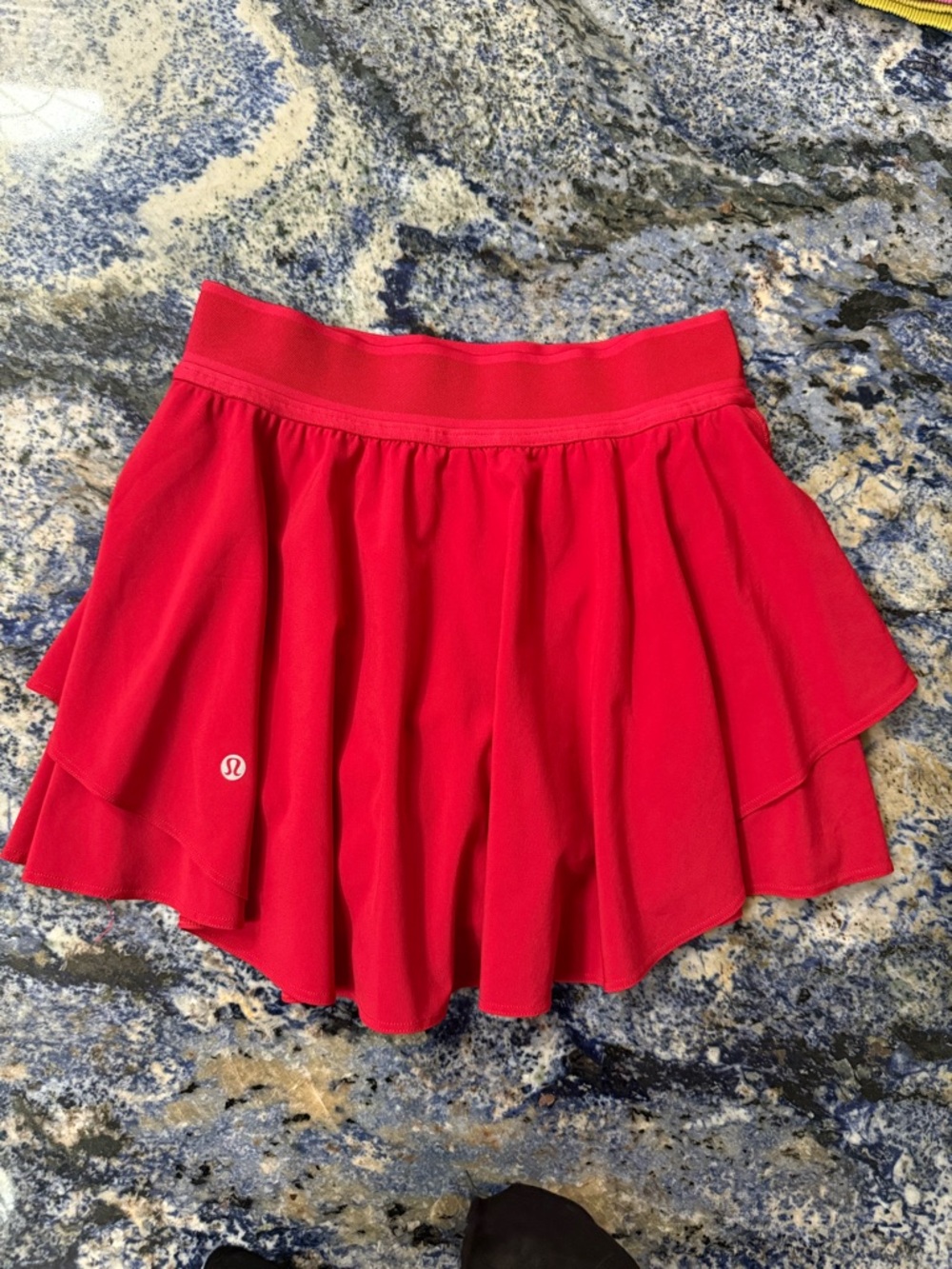 lululemon Bright Red Layered Skater Skirt